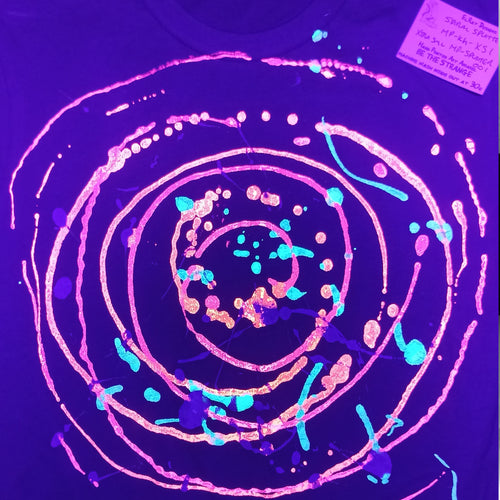 Spiral Splatter Print - Hand printed art shirt - Khaki Xtra Small MP.Kh.XS1 | ElRat Designs