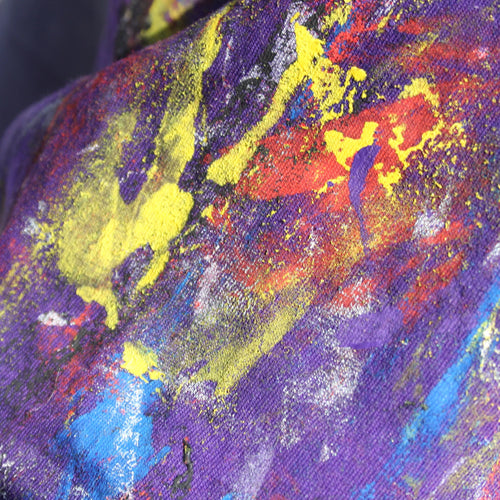 Messy Artist shirt, One of a kind, hand printed art shirt Purple Small MA.Pu.S1 | ElRat Designs