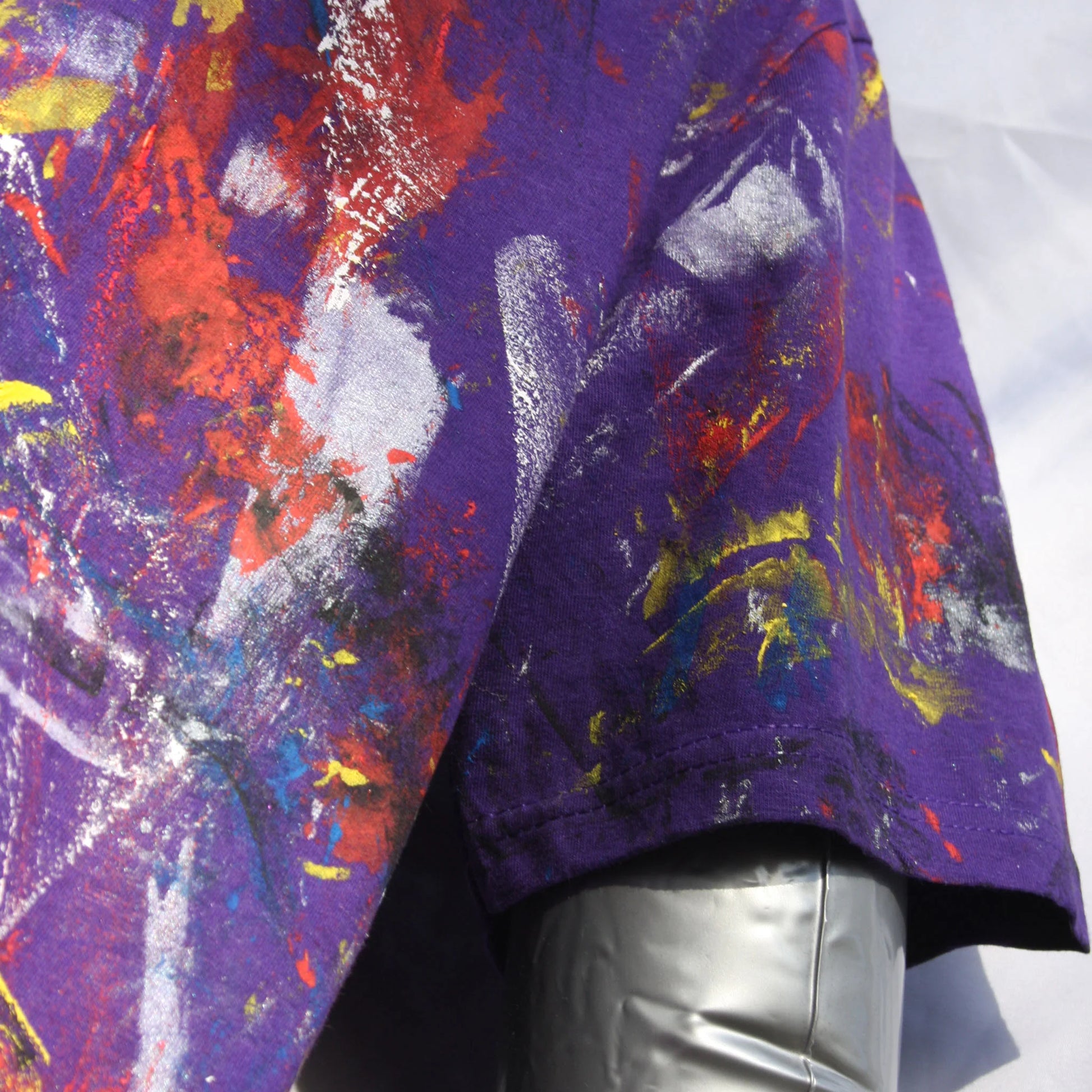 Messy Artist shirt, One of a kind, hand printed art shirt Purple Small MA.Pu.S1 | ElRat Designs