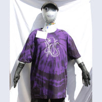 Octoclops Hand-Drawn Cephalopod Tee - Xtra Large #1 Misprint - Purple/Black Tie-Dye | ElRat Designs