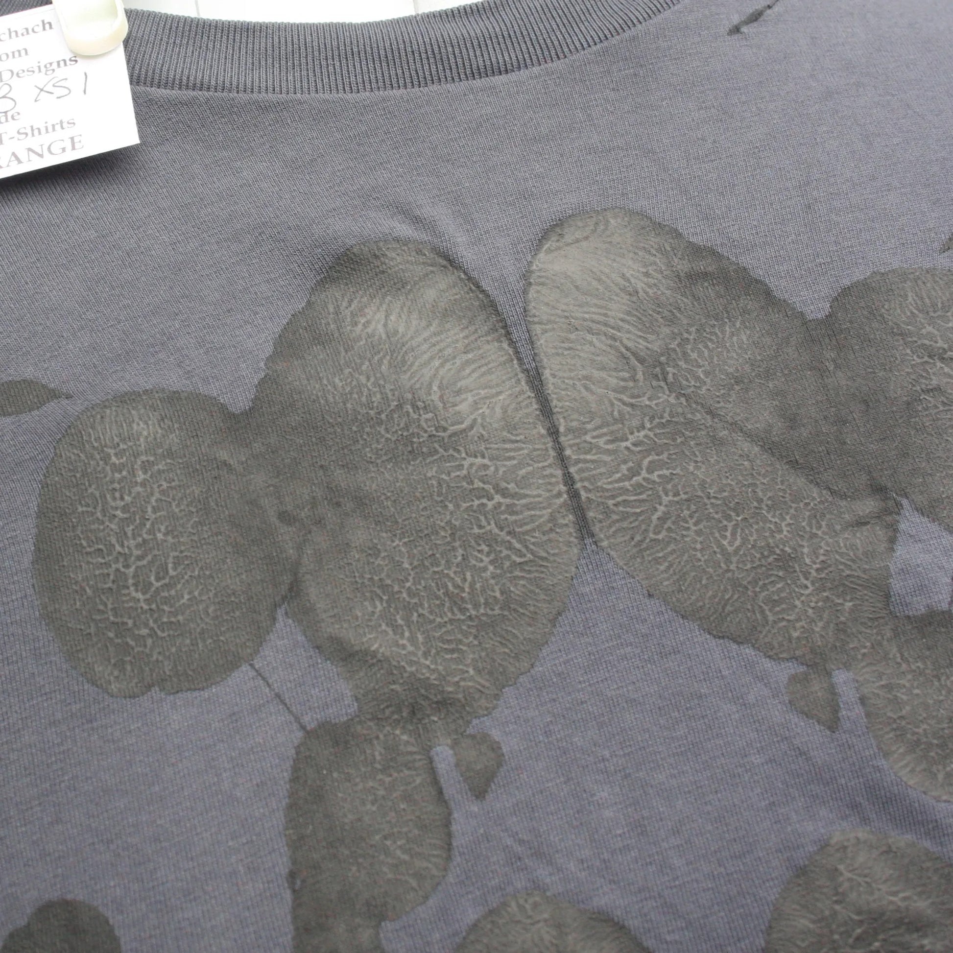 Rorschach, Anthracite grey cotton T-Shirt with Black ink blot  - XS #1 (RAnt B XS1)