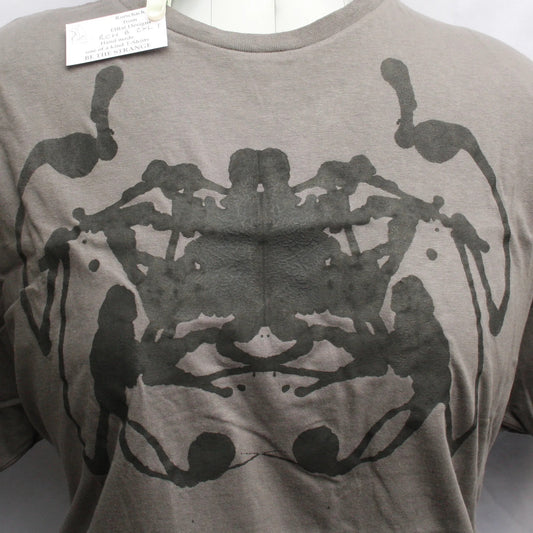 Rorschach, Charcoal cotton T-Shirt with Black ink blot - 2XL #2 (RCH B 2XL2)