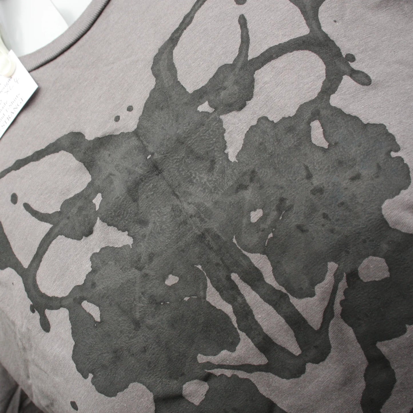 Rorschach, Charcoal cotton T-Shirt with Black ink blot  - XL #4 (RCH B XL4)