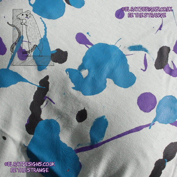 Splatter Print Art Shirt - One of a Kind Hand Printed, Aloe Size Medium SP-SS-Al-M1 | ElRat Designs - elratdesigns.co.uk