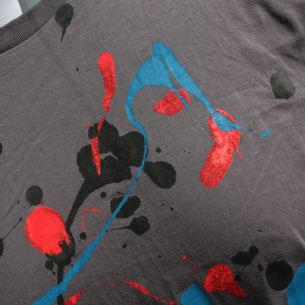 Splatter Print Art Shirt - One of a Kind Hand Printed, Colour Anthracite, Size L, SP.SS.An.L2 | ElRat Designs