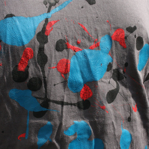Splatter Print Art Shirt - One of a Kind Hand Printed, Colour Anthracite, Size L, SP.SS.An.L2 | ElRat Designs