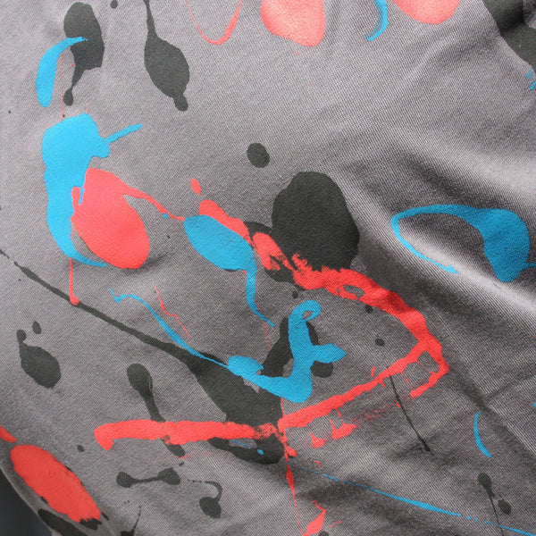 Splatter Print Art Shirt - One of a Kind Hand Printed, Colour Anthracite, Size L, SP.SS.An.L1 | ElRat Designs