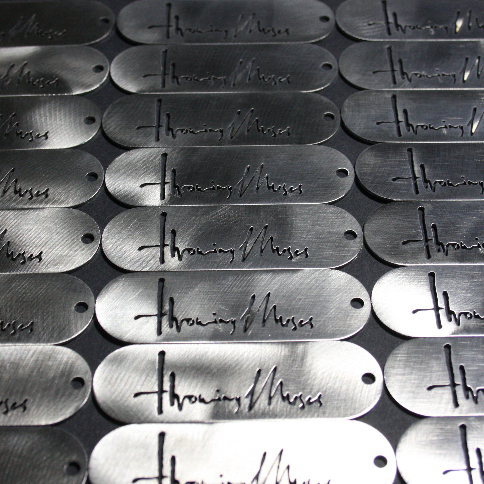 Throwing Muses 1986 logo - laser cut, stainless steel keyring/keychain ElRat Designs