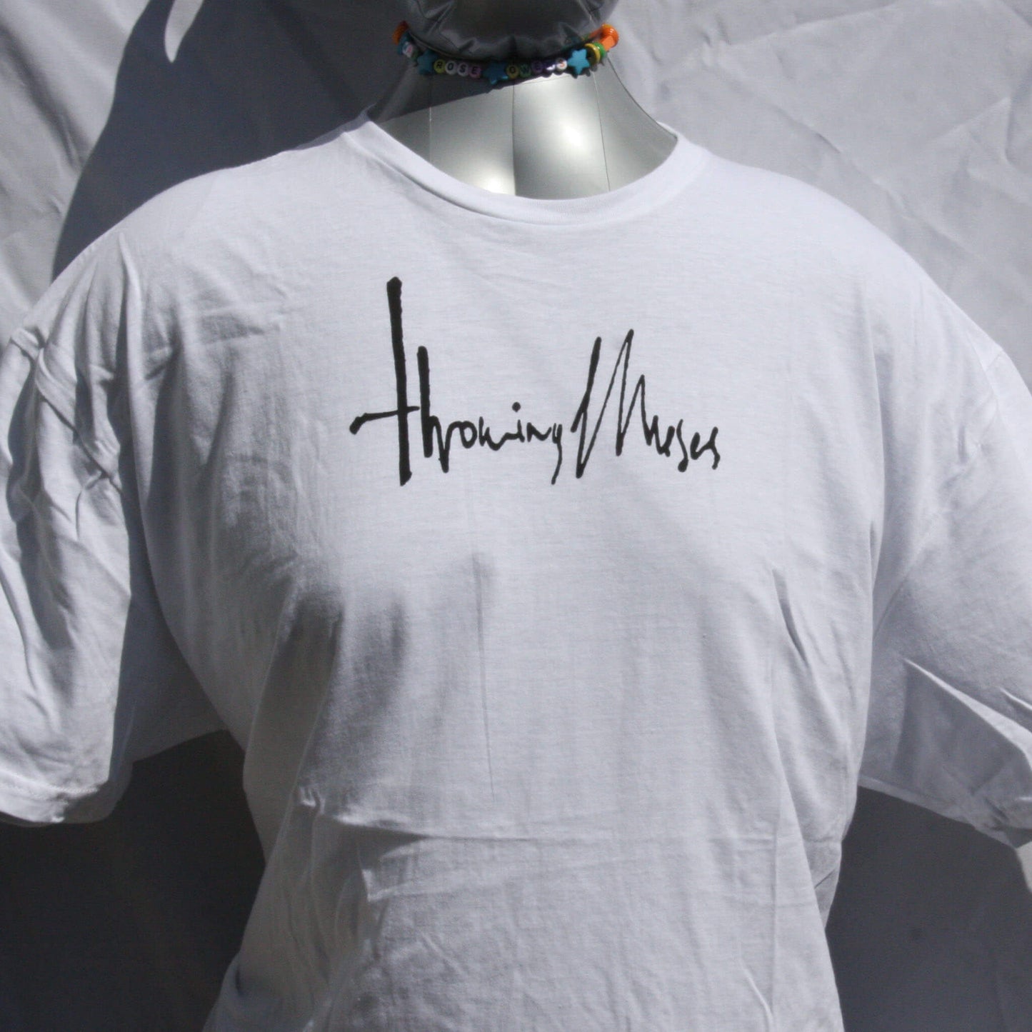 Throwing Muses 1986 logo - Screen printed T-Shirt   in white with black water based ink from ElRatDesigns 