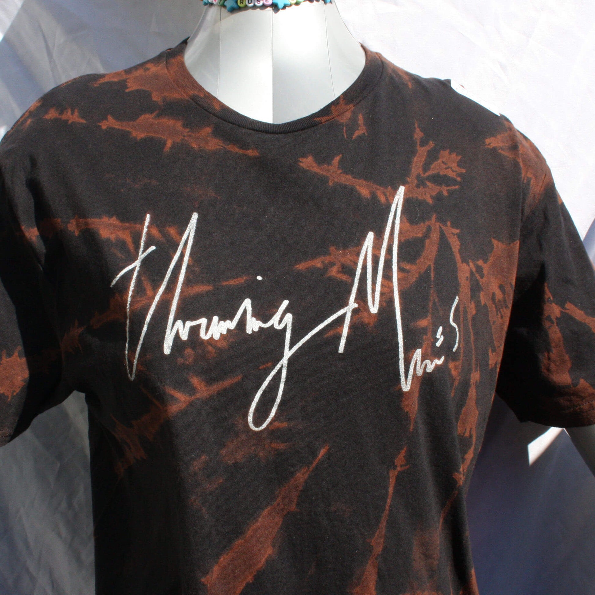 Throwing Muses 2024 - handwritten by KH - Large ONE OFF Reverse Tie-Dye (#2) ***MISPRINT*** front close