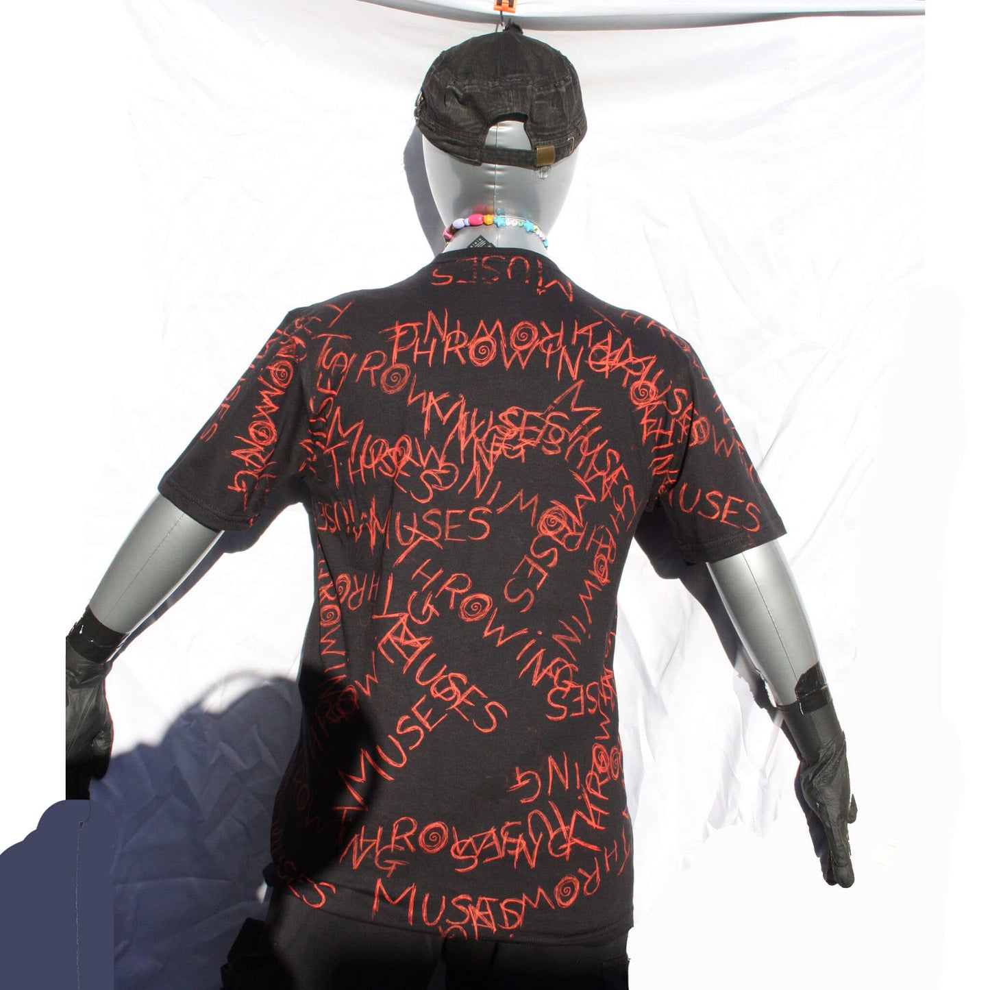 Throwing Muses ElRat Scruffy font - One of a kind Messy Print T-Shirt by ElRat Designs rear