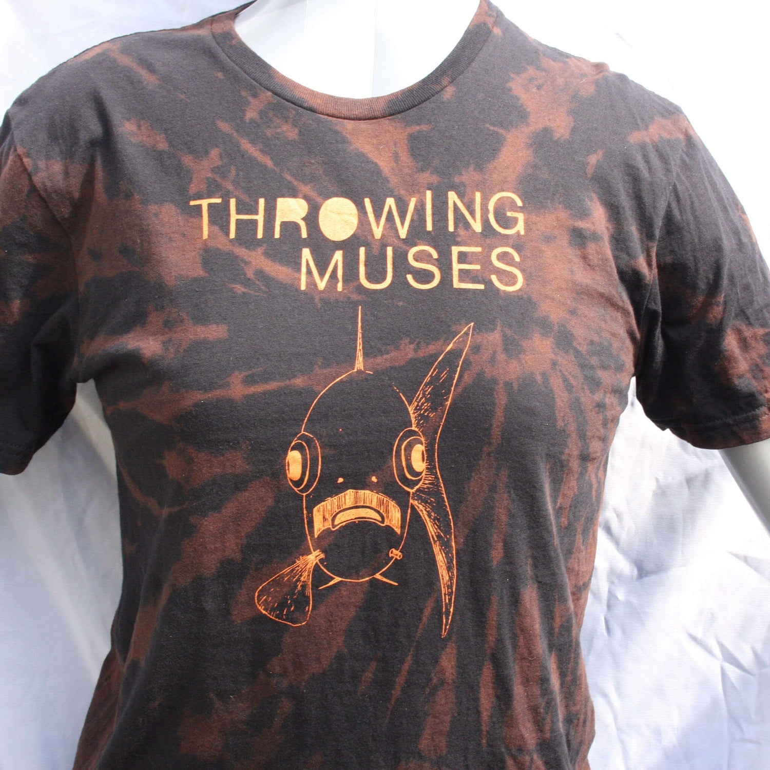 Throwing Muses 'Bywater' fish tee - Medium ONE OFF Reverse Tie-Dye (#5) ***MISPRINT***