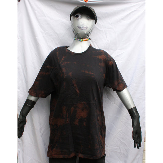 One of a kind Black hand Tied & bleached shirt, with print of your choice