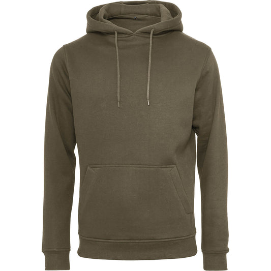 Build your brand 100% organic cotton olive green hoodie, with a hand-printed design of your choice. only from ElRat Designs