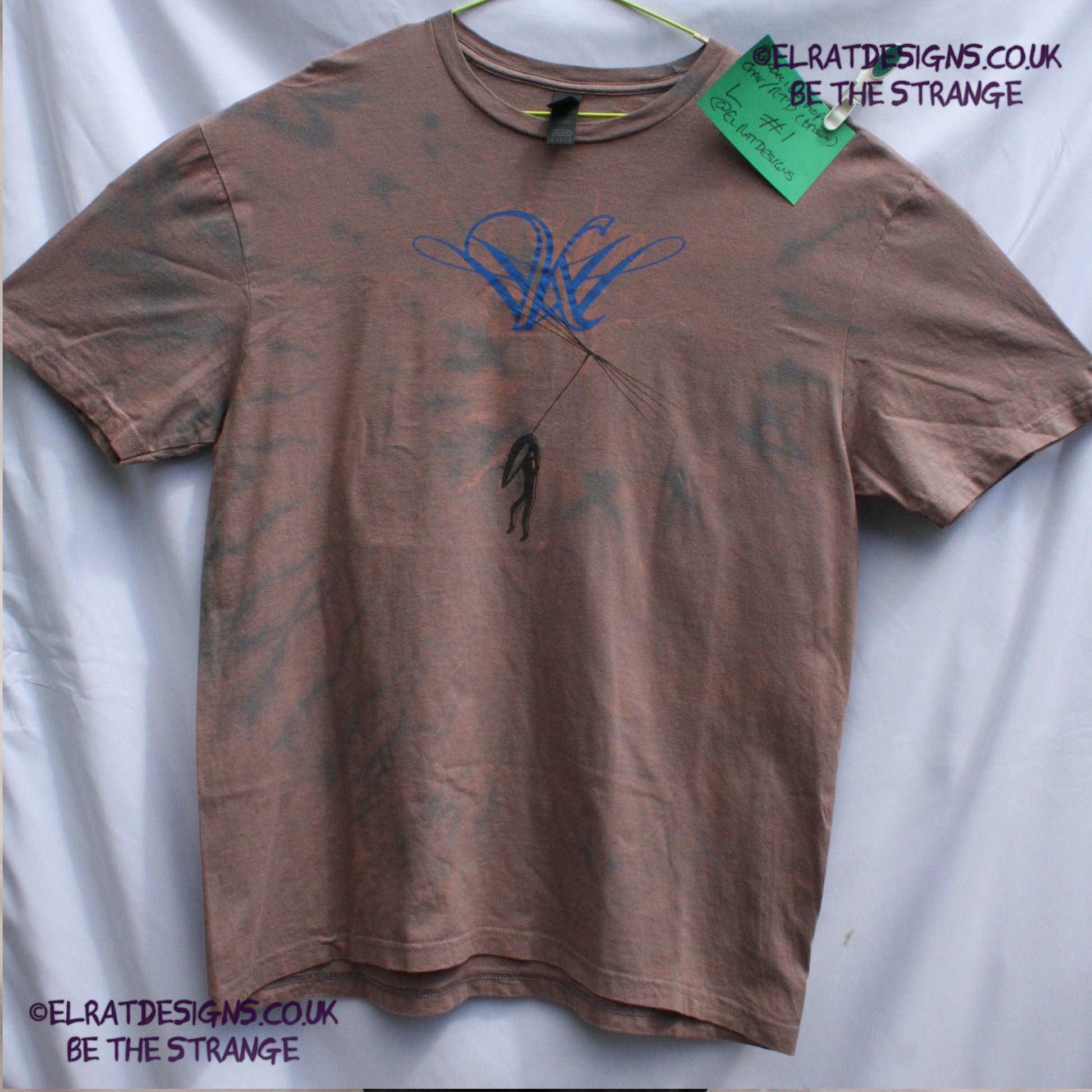 Dandelion Hope - Kristin Hersh T - Shirt - L ONE OFF Reverse Tie - Dye (#1) MISPRINT - ElRatDesigns - elratdesigns.co.uk