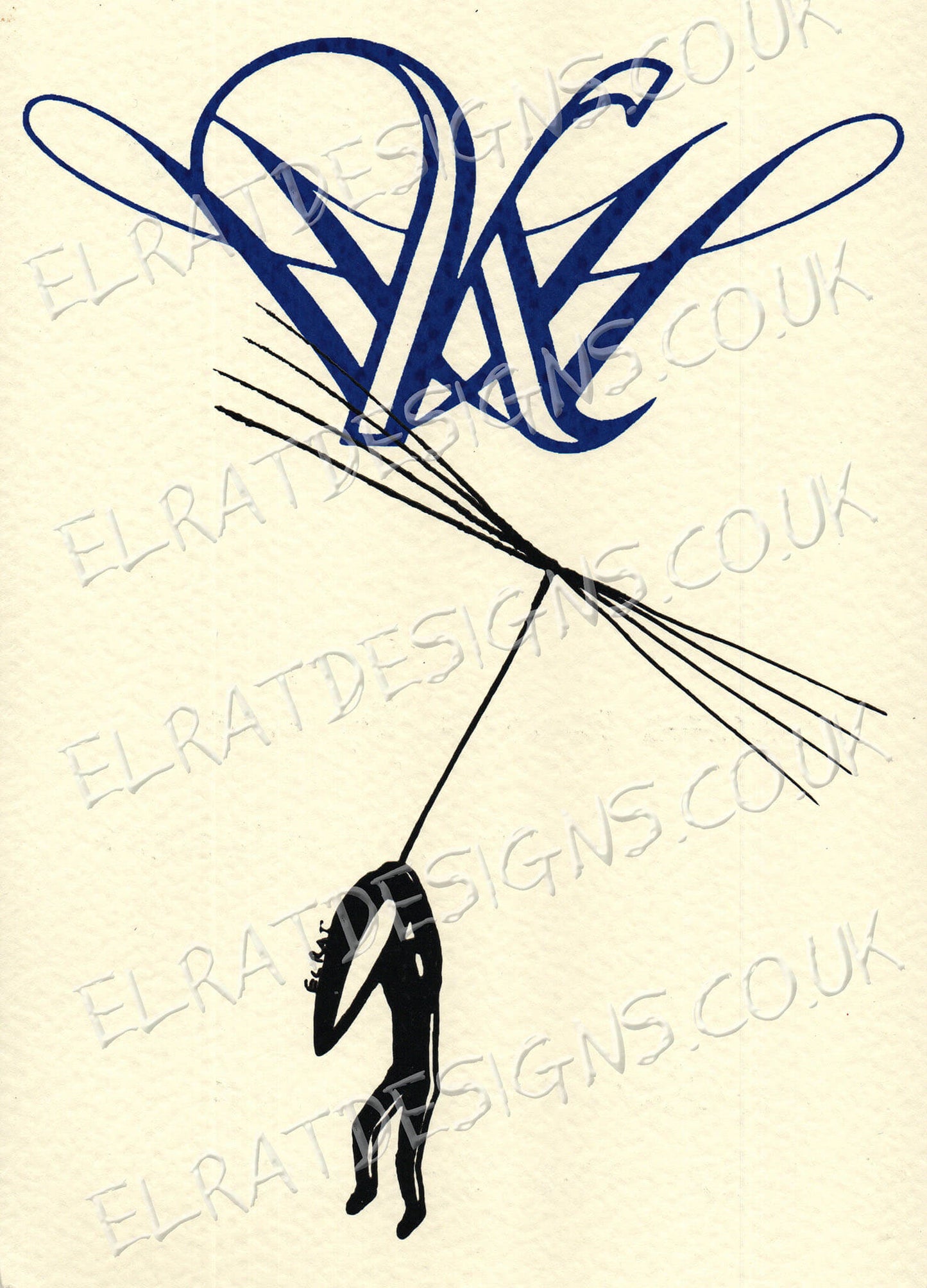 "Kristin Hersh Dandelion Hope" KH Logo - Original Art Screen Print - Ivory Hammered