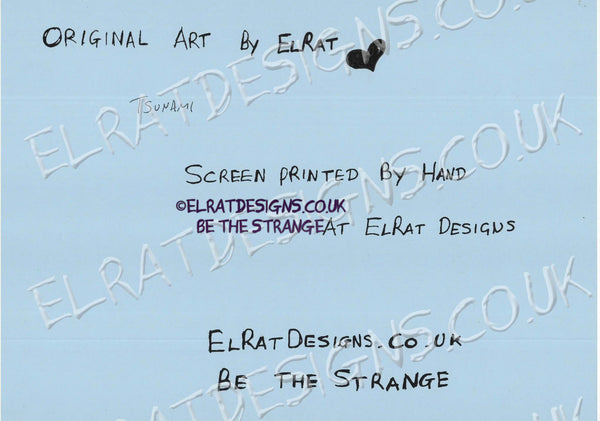 Hand drawn by ElRat, 50 Foot Wave "Tsunami" Original Art Print. A new take on an old classic. Only from ElRat Designs - hero - elratdesigns.co.uk