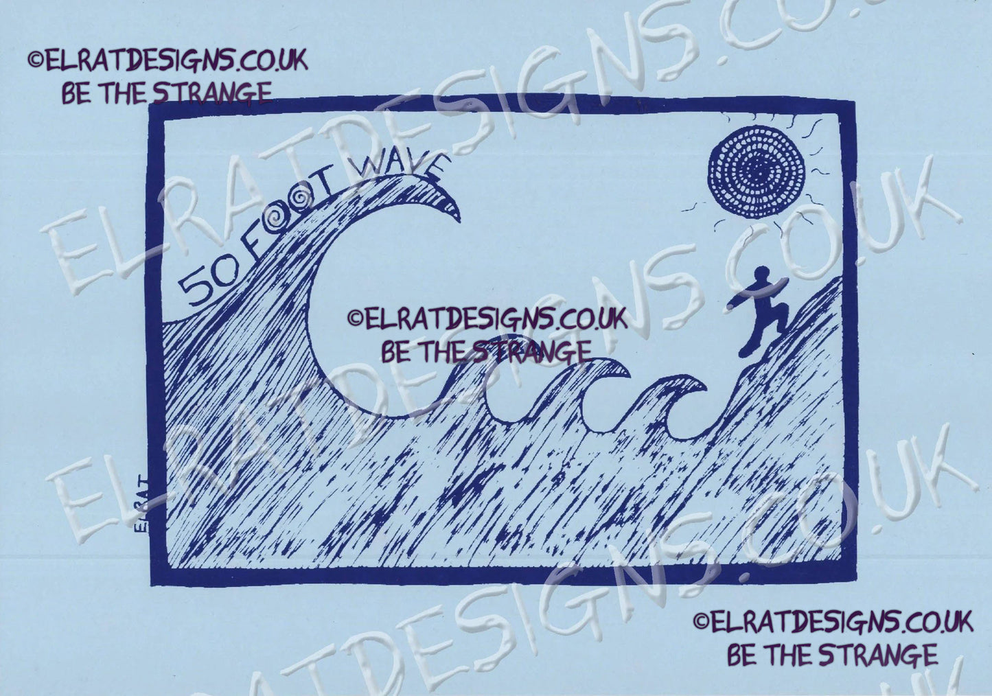 Hand drawn by ElRat, 50 Foot Wave "Tsunami" Original Art Print. A new take on an old classic. Only from ElRat Designs - hero - elratdesigns.co.uk