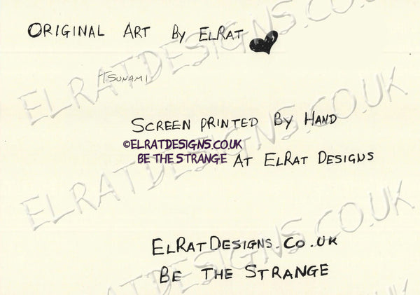 Hand drawn by ElRat, 50 Foot Wave "Tsunami" Original Art Print. A new take on an old classic. Only from ElRat Designs - hero - elratdesigns.co.uk