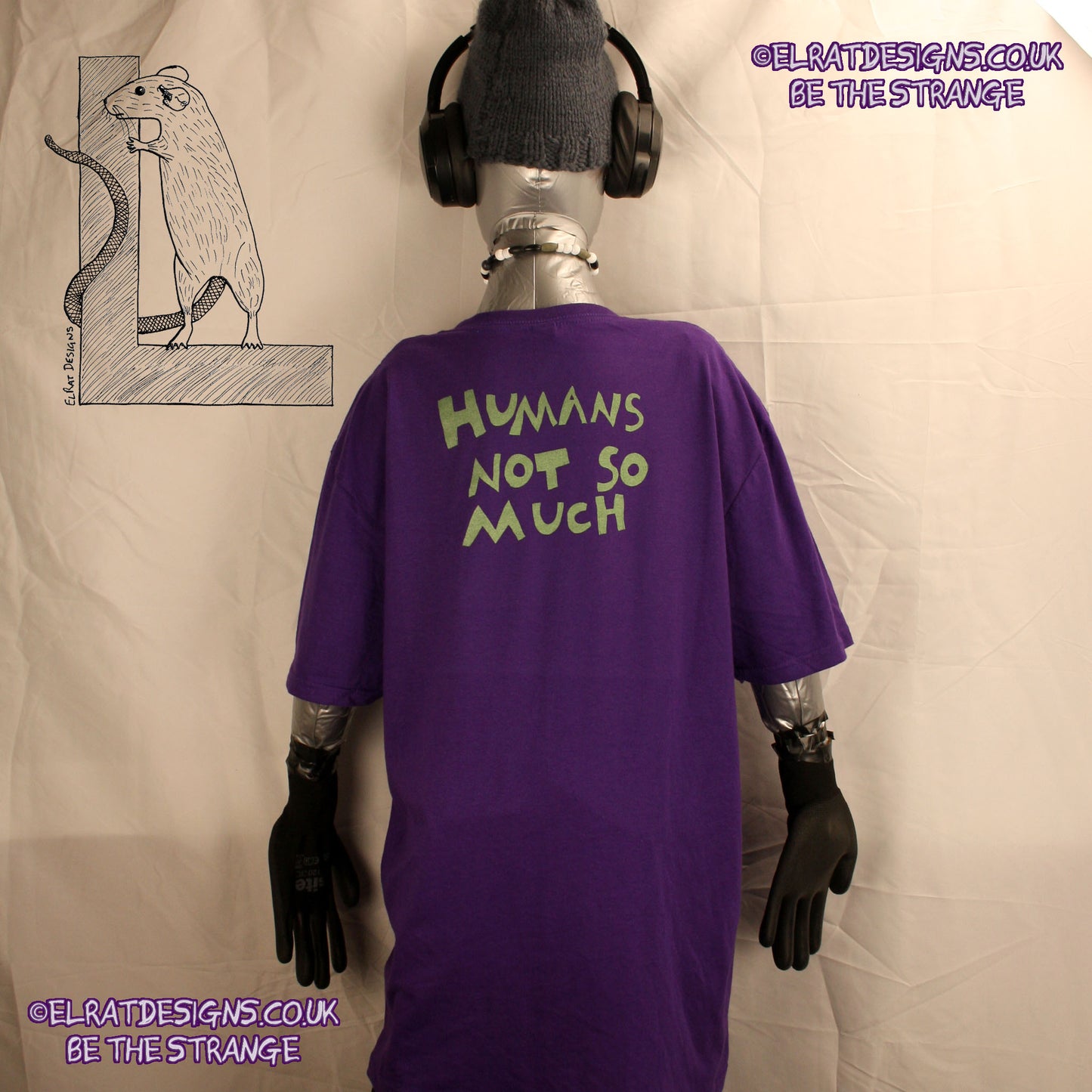 K'Rat-Horse Original "Goats Rule" Back print, "Humans Not so Much"  only from ElRat Designs - hero - elratdesigns.co.uk