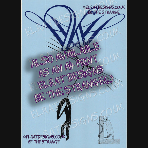 Also available as an A4 Print. Kristin Hersh, Dandelion Hope, ElRat hand drawn Dandelion seed with human, KH Logo. 2 colour, each one slightly unique. hand pulled screen print with eco friendly water based ink. ElRat Designs - hero - only from elratdesigns.co.uk