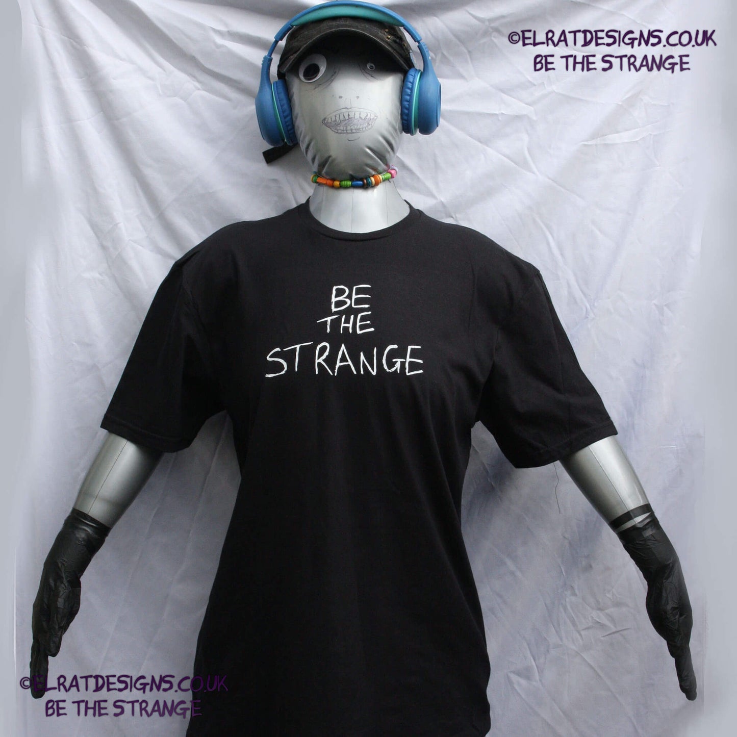 ElRat Designs Be the Strange, and scrawled neurodiversity t-shirt - elratdesigns.co.uk