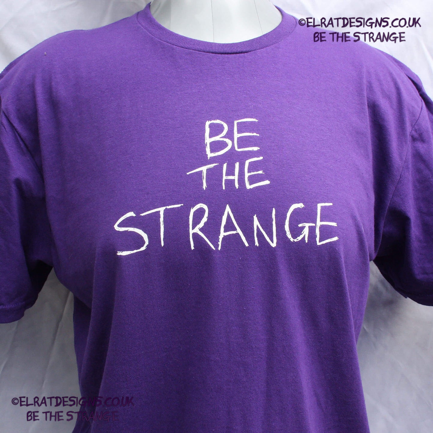 ElRat Designs Be the Strange, and scrawled neurodiversity t-shirt - elratdesigns.co.uk