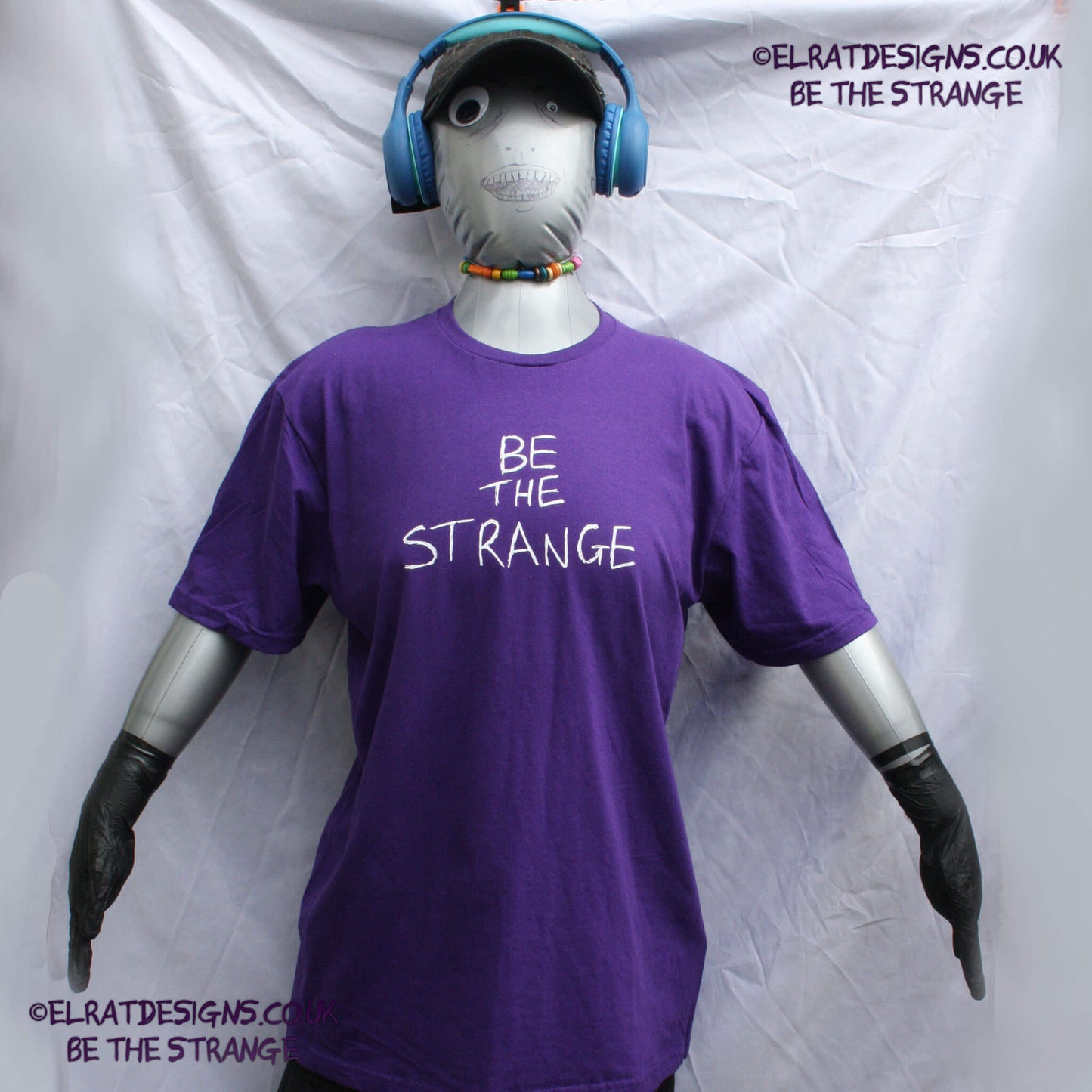 ElRat Designs Be the Strange, and scrawled neurodiversity t-shirt - elratdesigns.co.uk