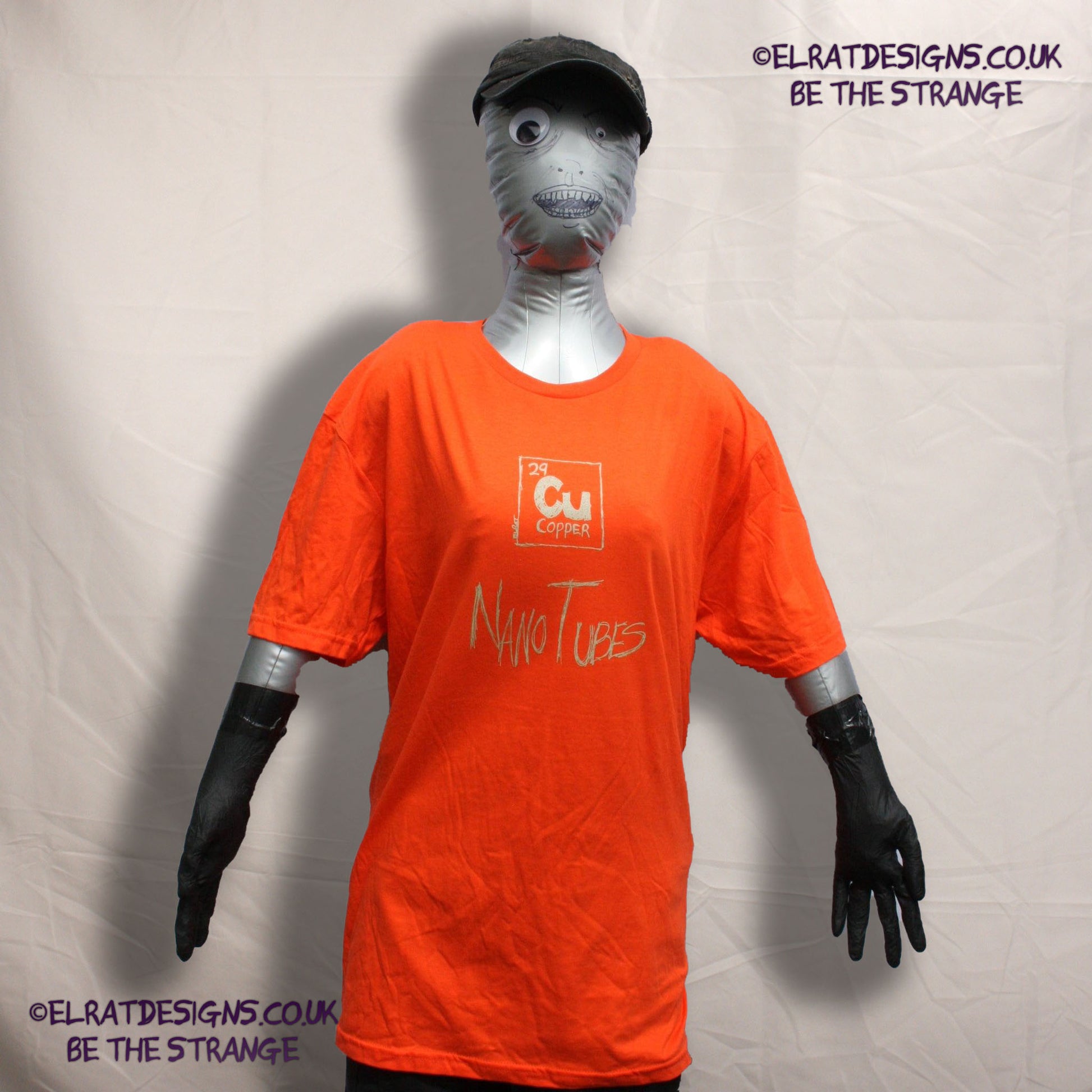 ElRat Copper Nanotubes CuNTs scientific humour screen printed t-shirt, featuring pearlescent Apple Mint Green ink. only from elratdesigns.co.uk