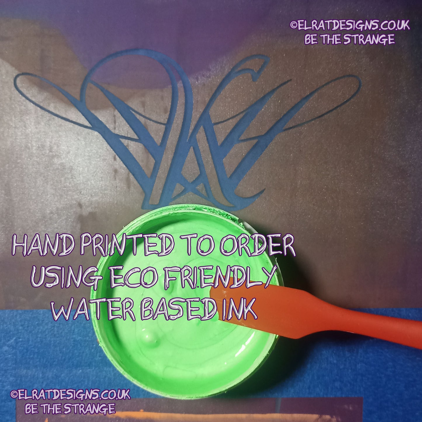 Hand printed to order, using eco friendly water based ink, come and talk to me about your T-Shirt dreams Only at elratdesigns.co.uk - hero