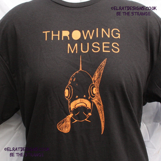 Throwing Muses Bywater, original ElRat hand drawn, hand printed T-Shirt. Freddie Mercury is headed out to see on a T-Shirt near you - ElRat Designs - elratdesigns.co.uk
