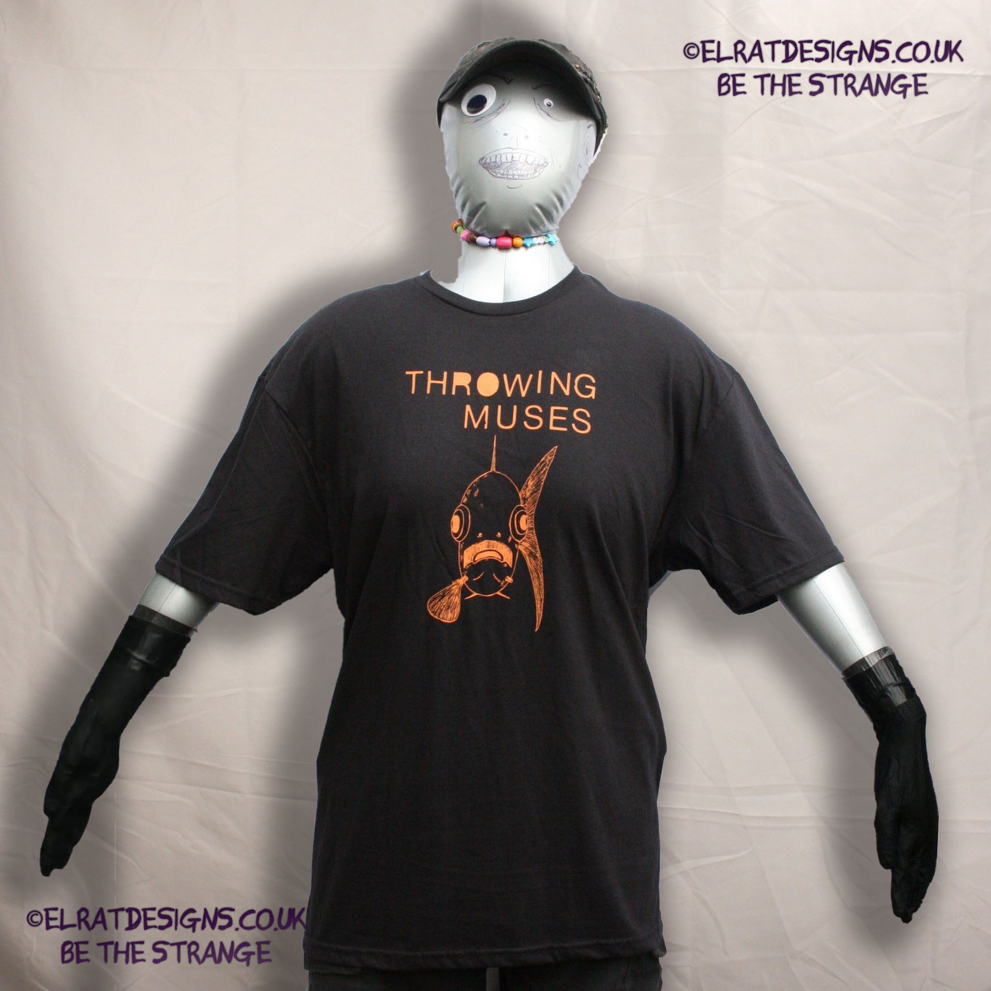 Throwing Muses Bywater, original ElRat hand drawn, hand printed T-Shirt. Freddie Mercury is headed out to see on a T-Shirt near you - ElRat Designs - elratdesigns.co.uk
