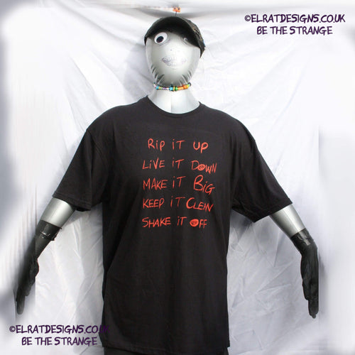 ElRat/Hersh - Throwing Muses Hook in her Head, hand printed T-Shirt. Black with scarlet ink - ElRat Designs - elratdesigns.co.uk