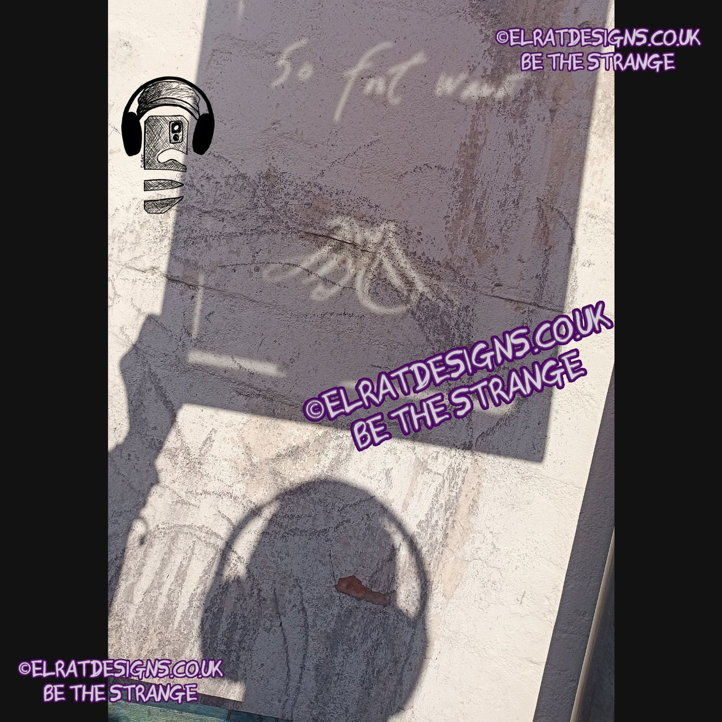 ElRat in the Studio (backyard)  - 50 foot wave, band name, handwritten by Kristin Hersh,  written exclusively for ElRat designs - hero - elratdesigns.co.uk