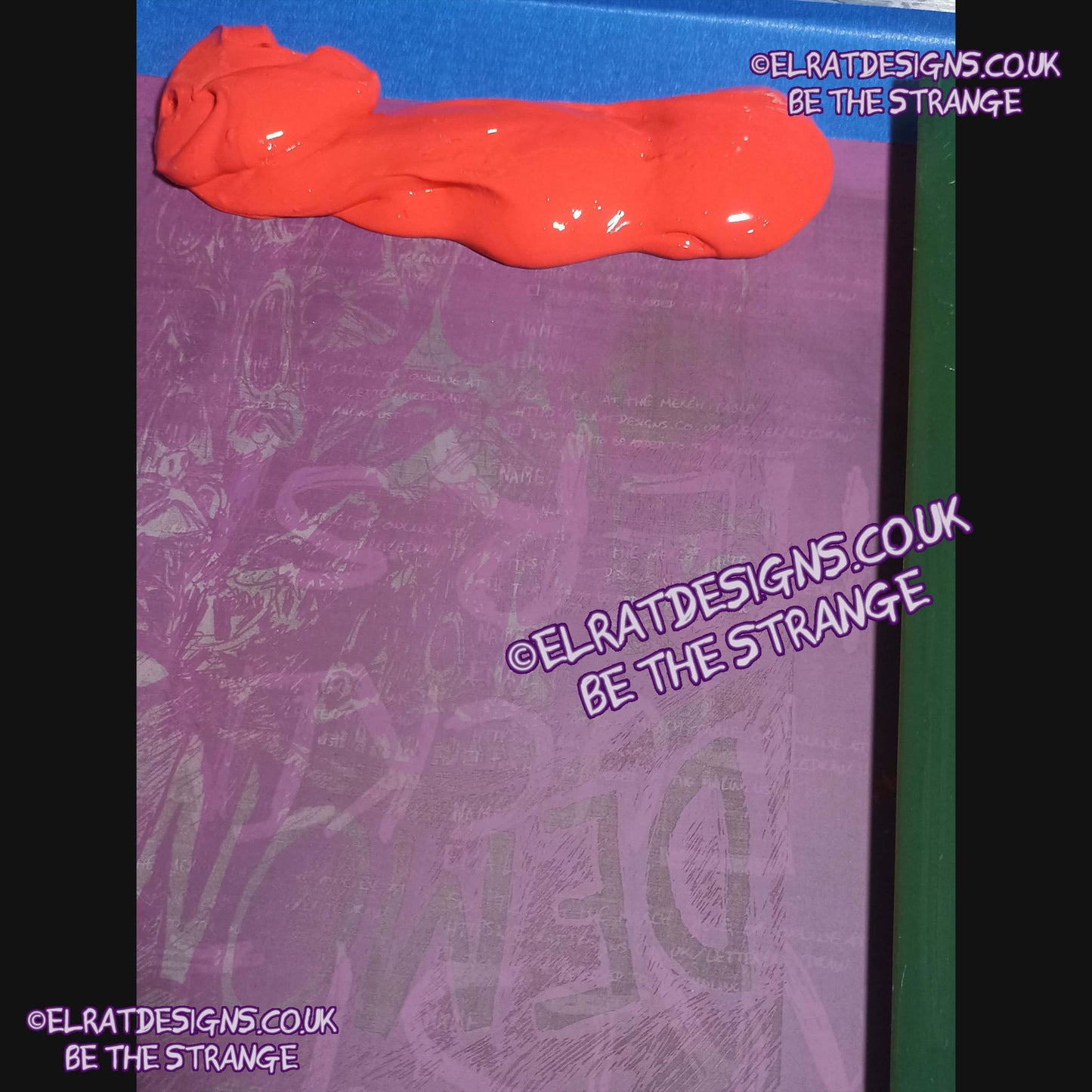 ElRat in the Studio - Throwing Muses Ellen West, Mouth Demons - Screen and Ink. ElRat Designs - hero - elratdesigns.co.uk