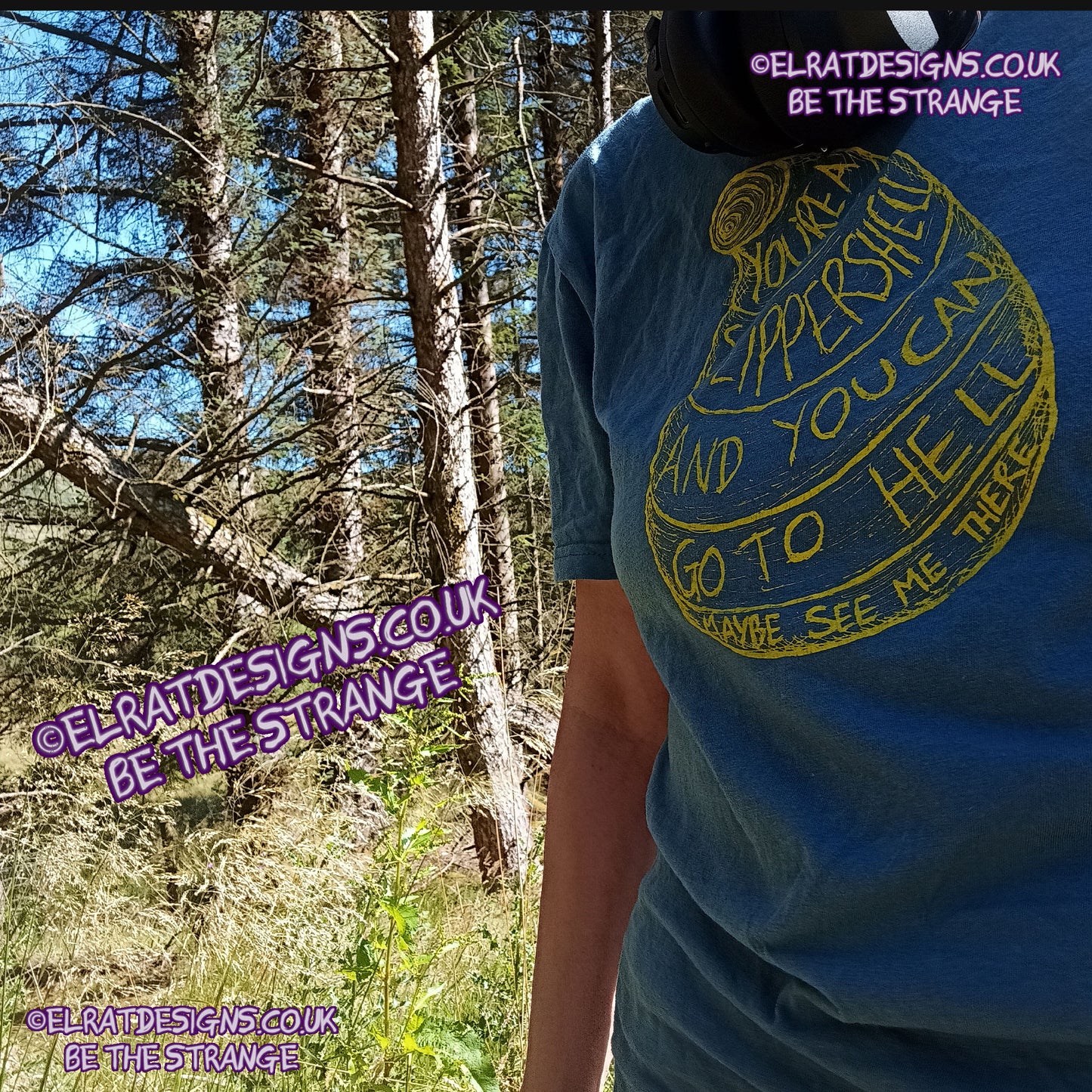 ElRat in the Wild, ElRat on Hols. Throwing Muses, Slippershell, hand drawn by ElRat, hand printed by ElRat Designs - hero - elratdesigns.co.uk