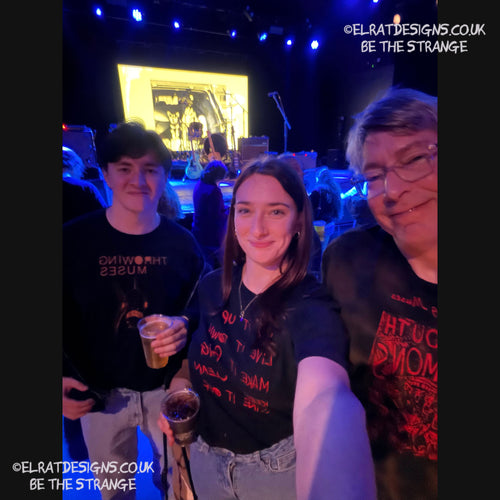 ElRat in the Wild, Throwing Muses, Hook in her Head, Bywater and Ellen West, Mouth Demons Misprint T-shirts at the Throwing Muses show in Racket NYC USA on the 8th November 2025 - elratdesigns.co.uk
