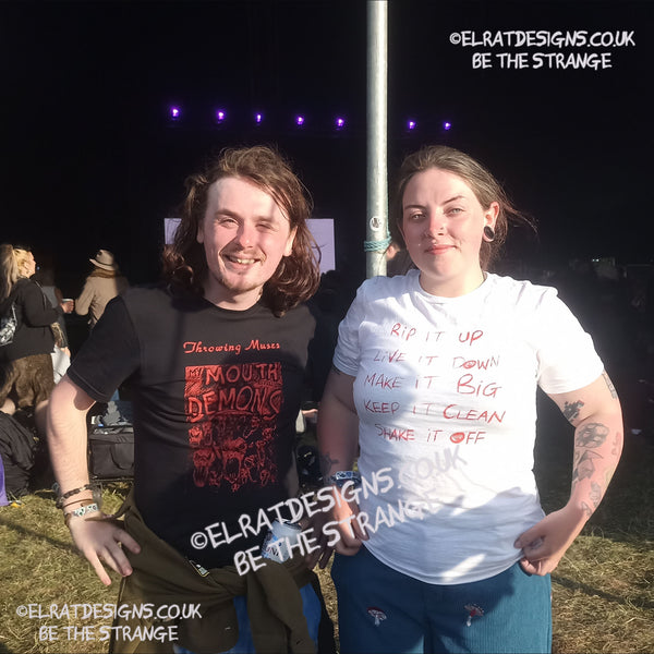 ElRat in the Wild, Throwing Muses, Hook in her Head, White/Scarlet and Ellen West, Mouth Demons Black/Red T-shirt at the Throwing Muses show, Bearded Theory festival UK on the 25th May 2025 - hero - elratdesigns.co.uk
