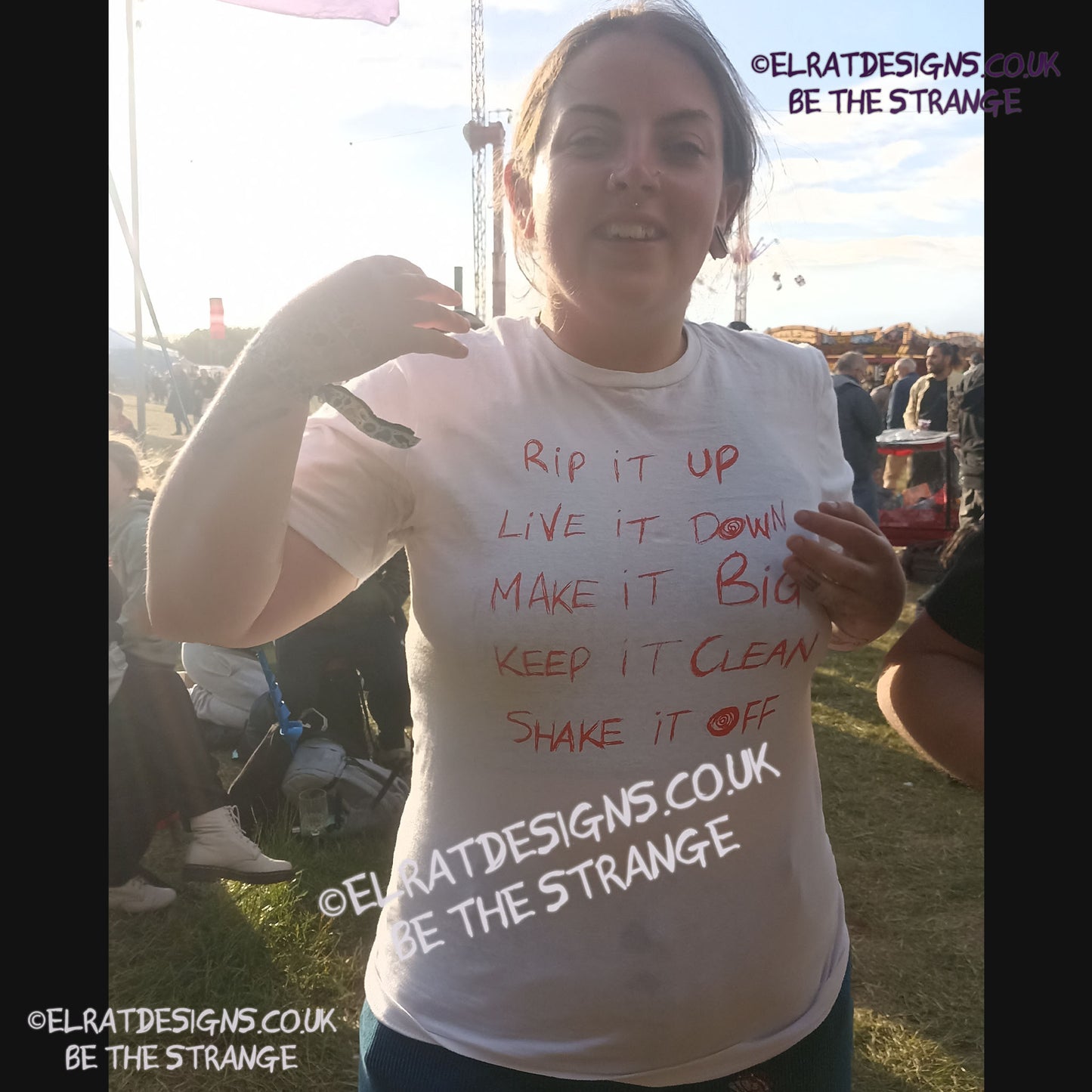 ElRat in the Wild, Throwing Muses, Hook in her Head, White/Scarlet T-shirt at the Throwing Muses show, Bearded Theory festival UK on the 25th May 2025 - hero - elratdesigns.co.uk