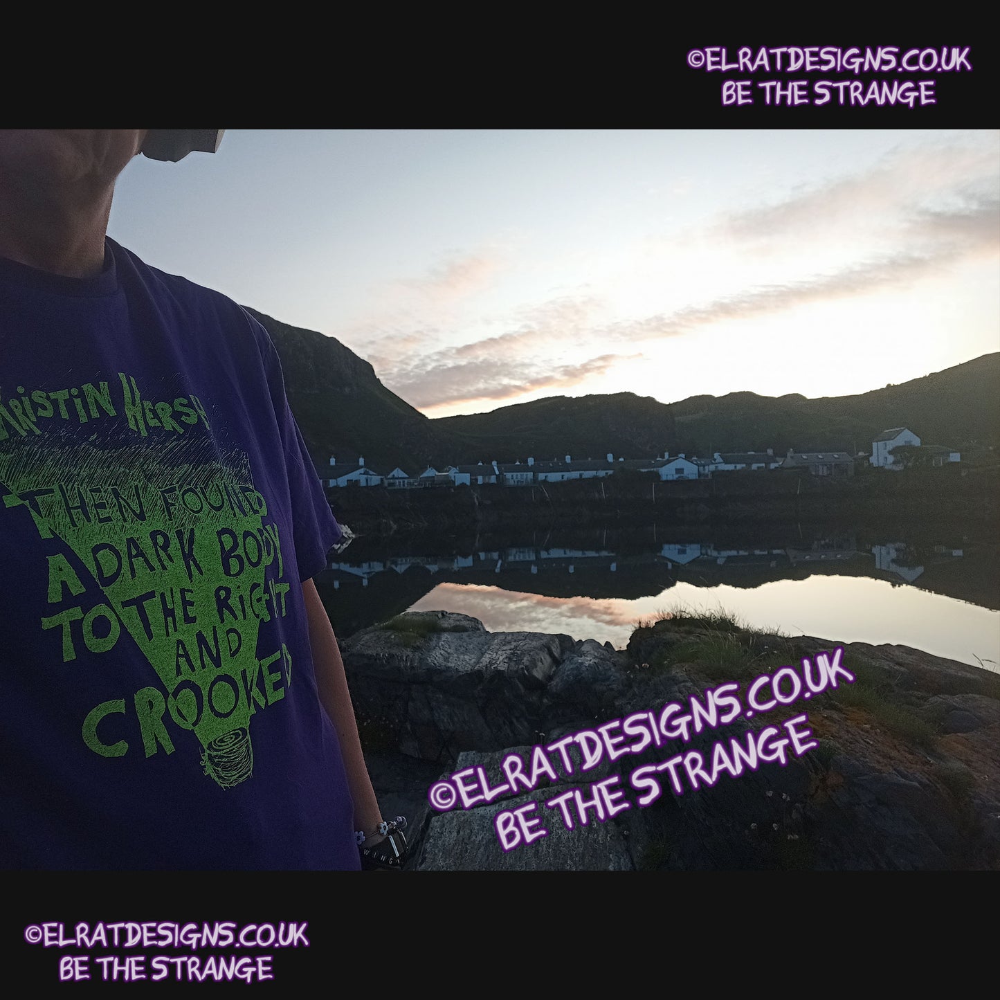 ElRat in the Wild - ElRat on Hols -Kristin Hersh - Crooked, fluorescent yellow ink T-shirt, by ElRat designs - hero - elratdesigns.co.uk