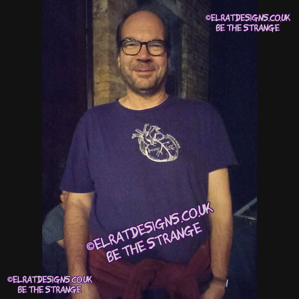 ElRat in the Wild in London - Kristin Hersh - Reflections on the Motive Power of Fire, "Time Lied" anatomical heart T-shirt by ElRat designs - hero - elratdesigns.co.uk