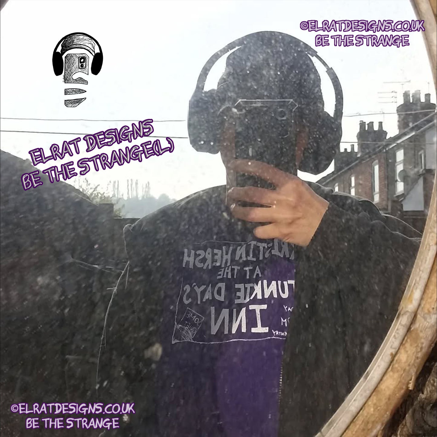 ElRat in the Mirror. Kristin Hersh - Junkie Days Inn, old school flyer- Palmetto T-shirt, by ElRat designs - hero - elratdesigns.co.uk