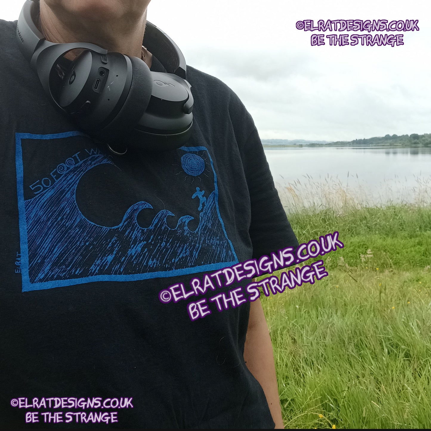 ElRat in the wild, ElRat on hols. 50 foot wave 'Tsunami' T-Shirt - a new take on an old classic. show some love for the noisy end of the Hershverse. ElRat Designs - hero - elratdesigns.co.uk