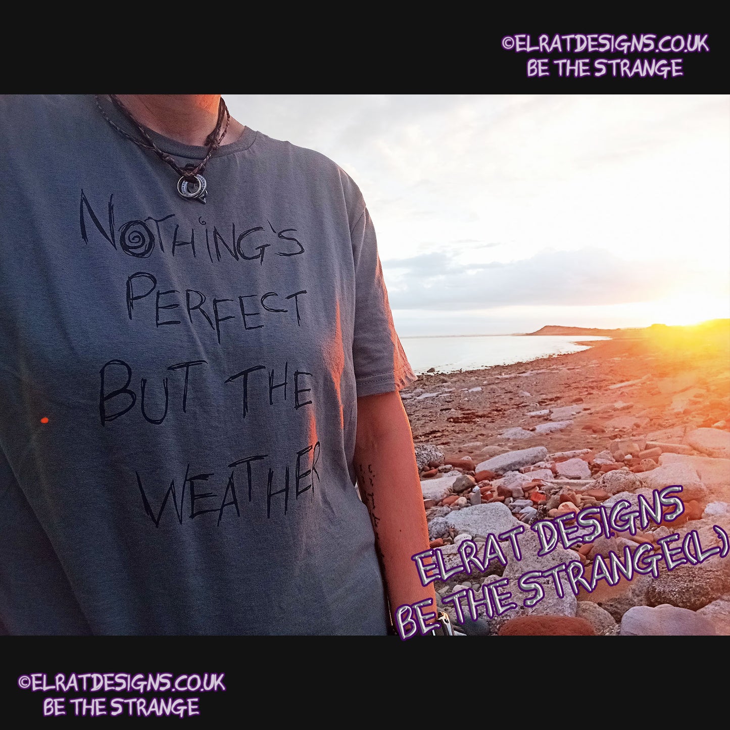 ElRat in the Wild on hols - Throwing Muses, Terra Nova "Nothing's perfect but the Weather", ElRat Original. hand printed by ElRat Designs - hero - elratdesigns.co.uk