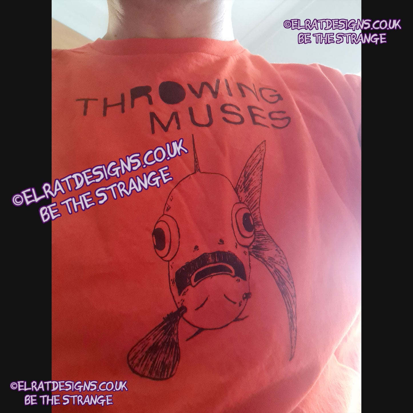 ElRat in the Wild - Throwing Muses Bywater, Orange/Black. Freddie Mercury is headed out to sea on a T-Shirt near you - ElRat Designs - hero - elratdesigns.co.uk