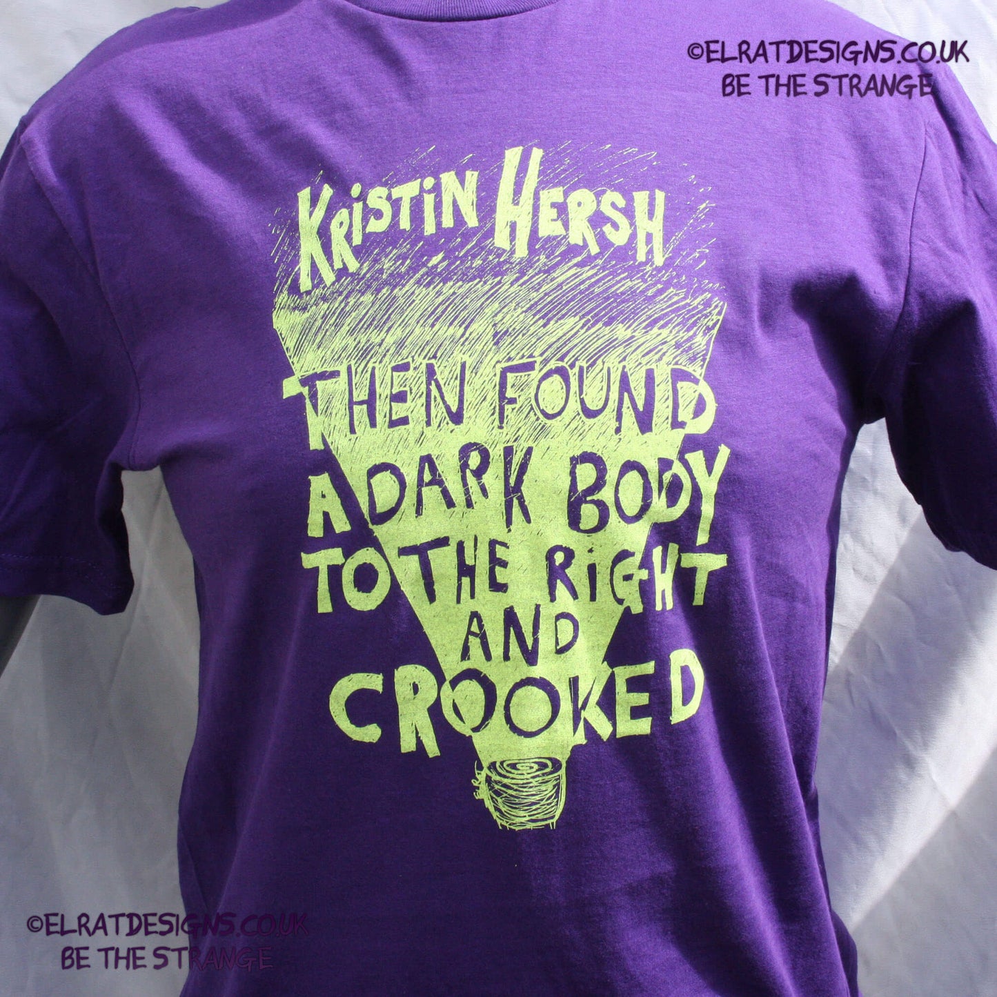 Kristin Hersh - Crooked, fluorescent yellow ink T-shirt, by ElRat designs  - hero -  elratdesigns.co.uk