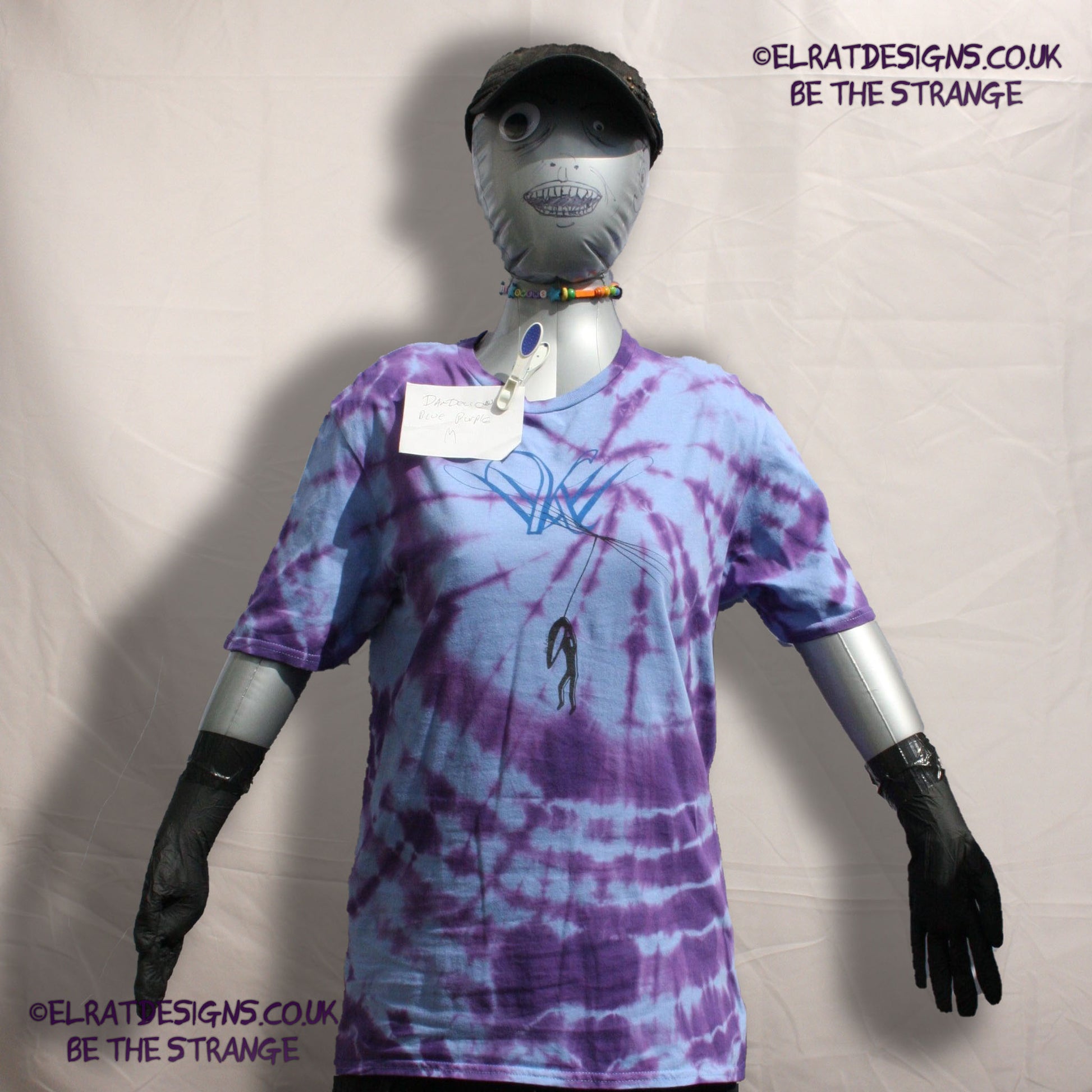 ElRat Designs, Kristin Hersh, Dandelion Hope misprint, Carolina Blue with Purple dye, One-of-a-kind - elratdesigns.co.uk