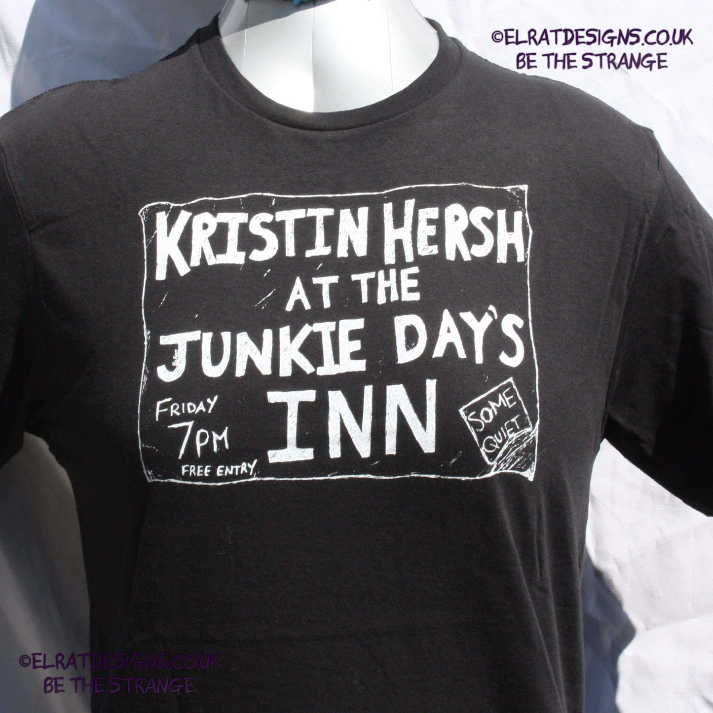 Kristin Hersh - Junkie Days Inn, old school flyer- Palmetto T-shirt, by ElRat designs - elratdesigns.co.uk