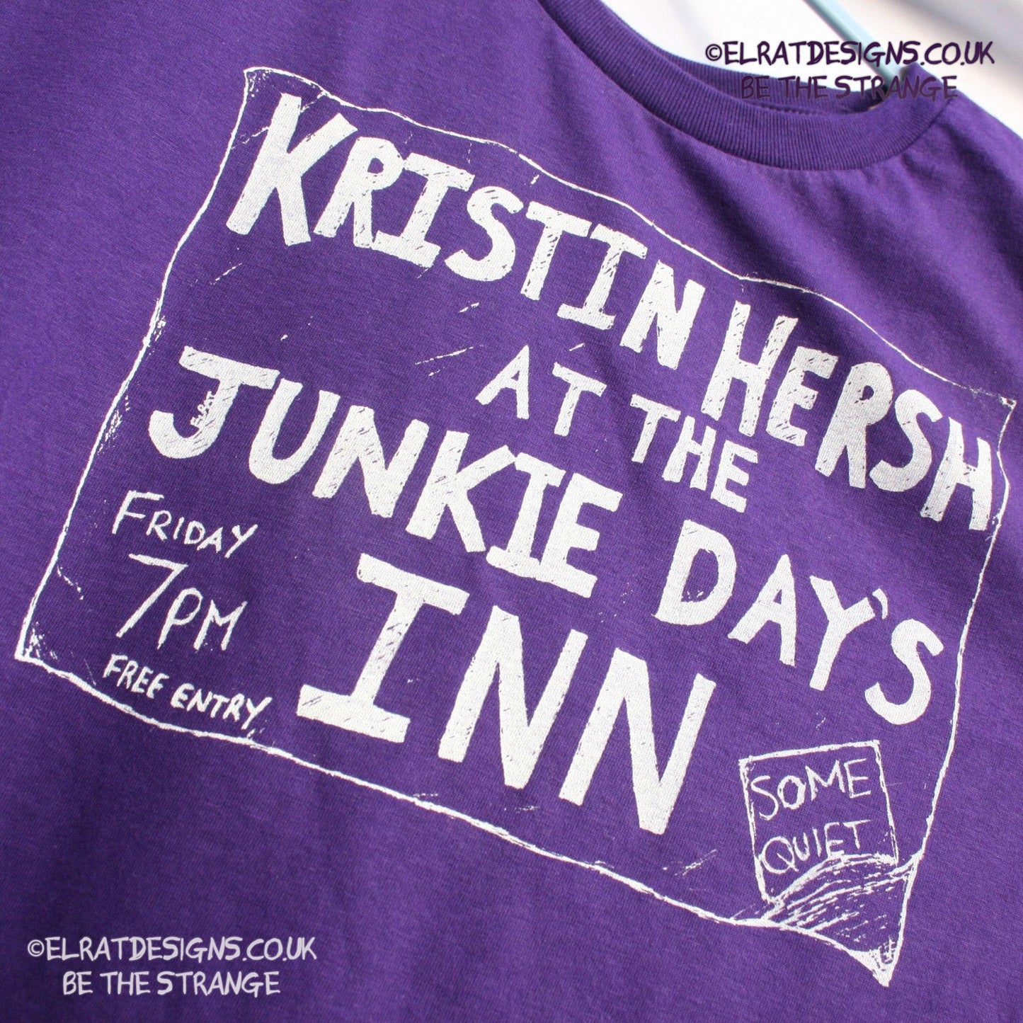 Kristin Hersh - Junkie Days Inn, old school flyer- Palmetto T-shirt, by ElRat designs - elratdesigns.co.uk