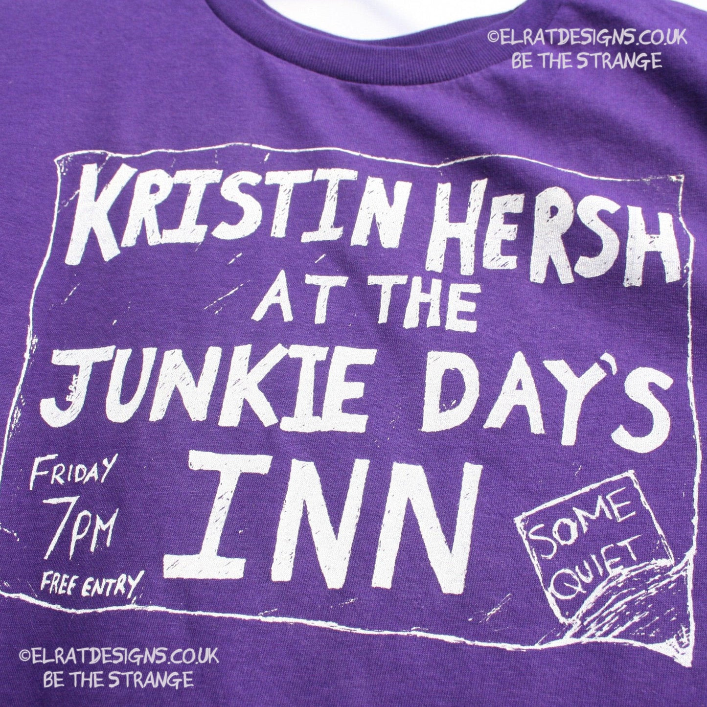 Kristin Hersh - Junkie Days Inn, old school flyer- Palmetto T-shirt, by ElRat designs - elratdesigns.co.uk